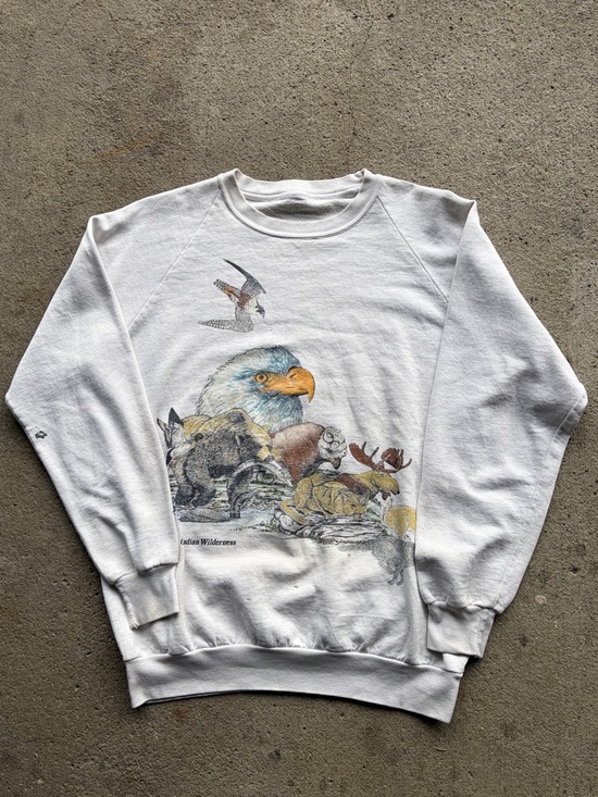 Northern Reflections Other - Vintage Nature 90s Raglan Canadian Wilderness White Crewneck Sweater